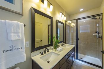 Luxury bathroom with undermount sinks 